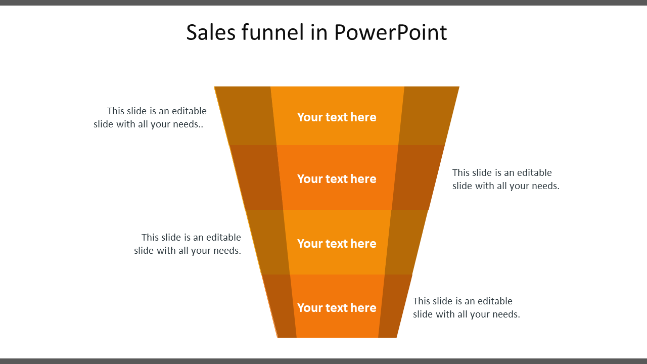 sales funnel template powerpoint-orange